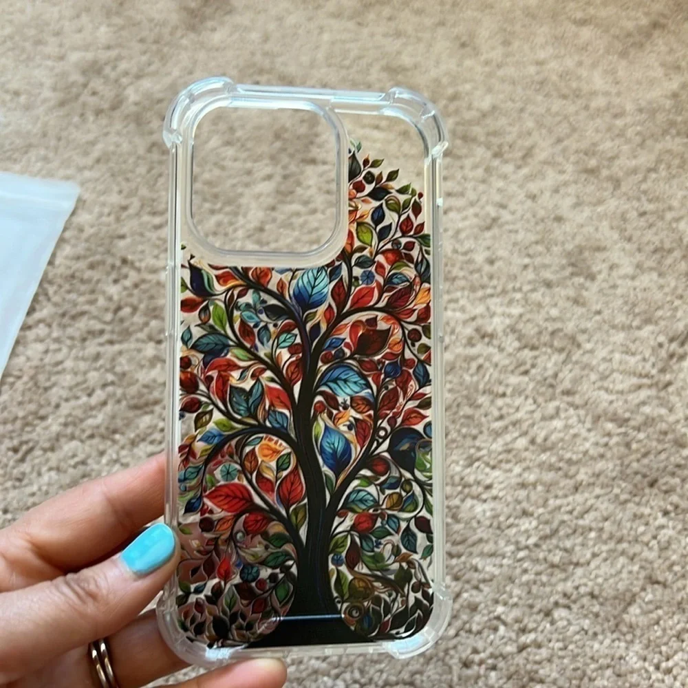 NWT iPhone 15 Pro Colorful Tree Design Phone Case